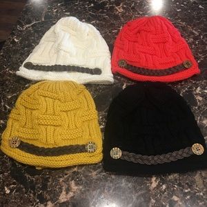 Knit Beanie Hat Lot of 4, brand new in packaging